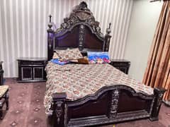 Bed set with cupboard and dressing