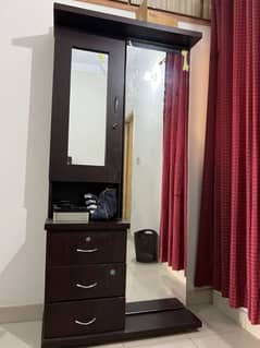 Bed with dressing table