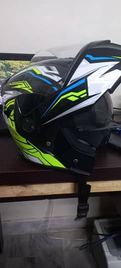 Black Flip Up  Sports Helmet, with Double Visors