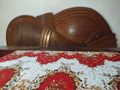 Double/Queen Size Wooden Bed + a Showcase for Sale