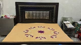 wooden bed set with mattress