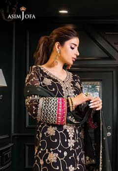 Asim jofa heavy embroidered 3pc
