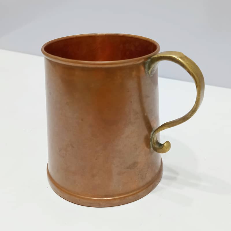 Elegant Vintage Solid Copper Jug with Matching Mug Set 6