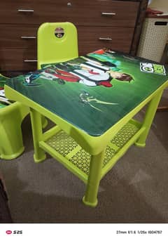 Table and two chairs