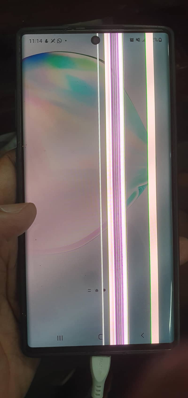 Note 10 plus screen with lines no dotte only lines. 1