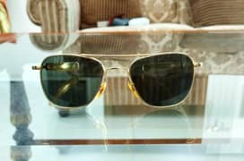 USA Pilot Sun Glasses Goldd Frame with Black Glasses