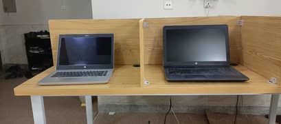 Office Table with Partition and Power Socket – Strong Metal Frame