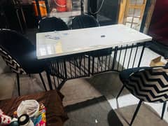 fancy dining table with six chairs