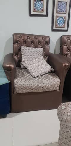 02 x Seater Sofa with leather poshish