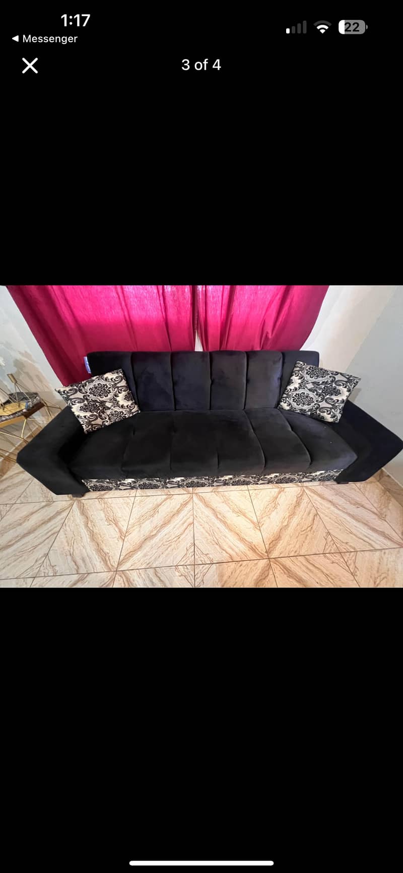Sofa come beds and table set of 3  selling urgent due to shifting 1