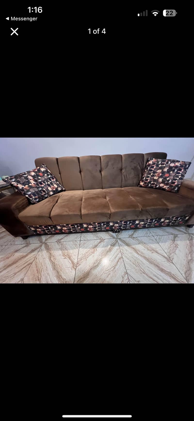 Sofa come beds and table set of 3  selling urgent due to shifting 3