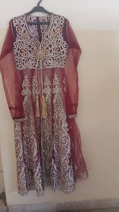 net maxi with golden tilla embroidery