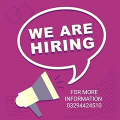 We are hiring staff for the office management and online marketing