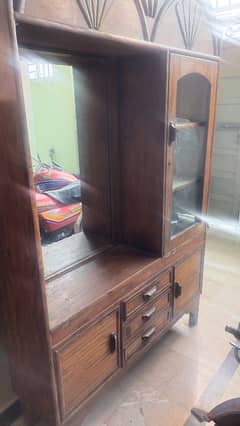 furniture,  almari, showcase and dressing mirror