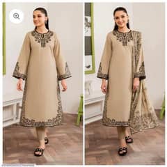 3Pcs Women's unstitched Embroidered Suit