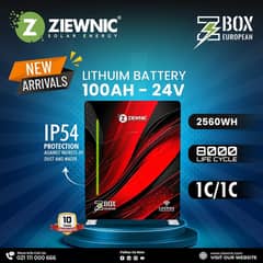 LITHIUM BATTERY  100 - AH 24V ZIEWNIC NEW ARRIAL