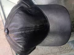 Black Leather Baseball Cap