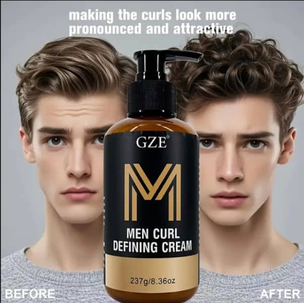 “Men’s Curl Defining Cream – Imported – Curls Styling & Frizz Control” 2