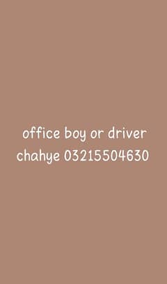 driver or office boy chahye