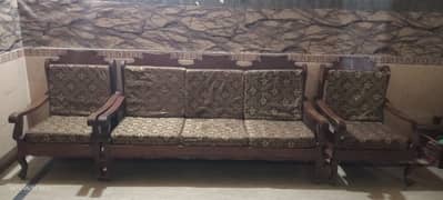 5 Seater Heavy Wooden Sofa Set For Sale
