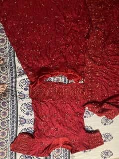 wedding red sharara