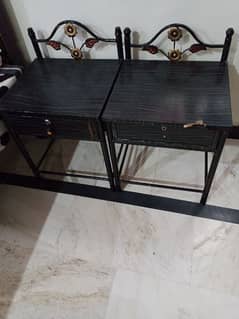 double bed with side tables without mattress