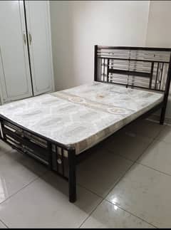 Iron Bed with mattress for sale Size (4 by 6)