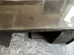 Office table with glass mirror