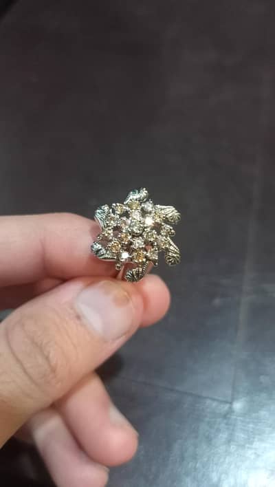 Diamond Ring for women. Diamonds in Silver material Rings