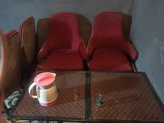 7 sofa chair+3 table iron for sale urgent only 22k