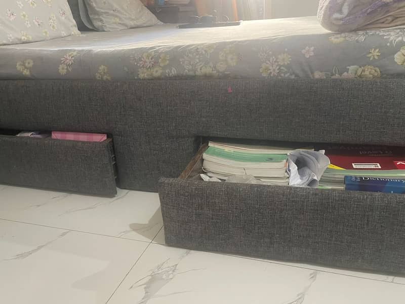 Double Bed with Drawers + Side Tables + Dressing Table – Barely Used 1