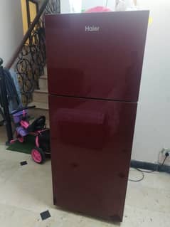haier medium size fridge glass door full working condition