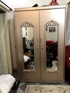Wooden Mirror Almirah 2 door