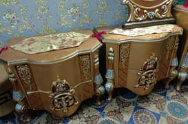bed with 2 Sid table and dressing