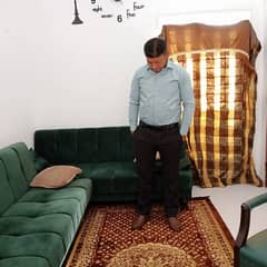 2 adad, sofa cum beds. green colour