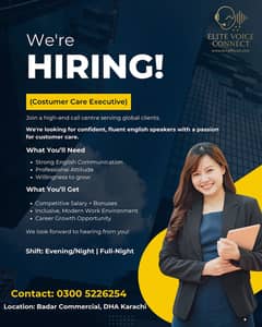 Hiring customer representative / CSR required / Job offer/Hiring staff