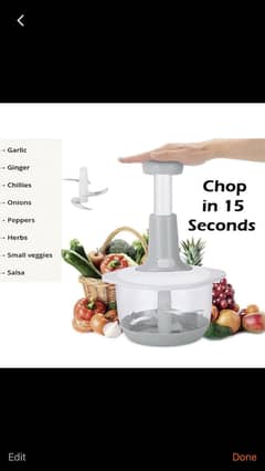 Imported Pro 2L - Premium Manual Hand-Push Food Chopper,