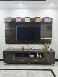 Wooden Led wall with cupboard