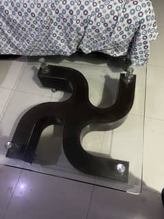Glass table square with 4 stools chair