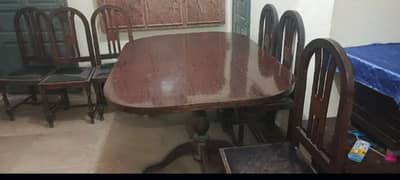 dining table set (6 chairs and large table) wooden