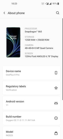 One plus 8 pro 12+256