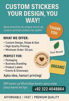 Custom stickers printing avail low quantity for businesses and brand