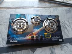 National Glass Stove with 3 Burners Brand new Condition 1 day Use only