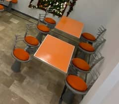 dinning table with 4 chairs connected