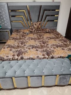 King size double bed, side tables, dressing table and almari