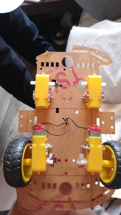 Motor drivers with 2 RC Car Tyres  and frame in just 700Rs