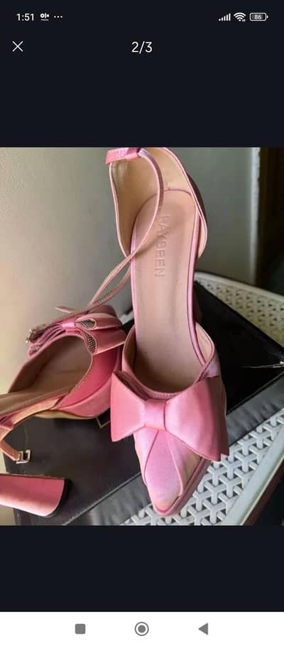 pink satin heel