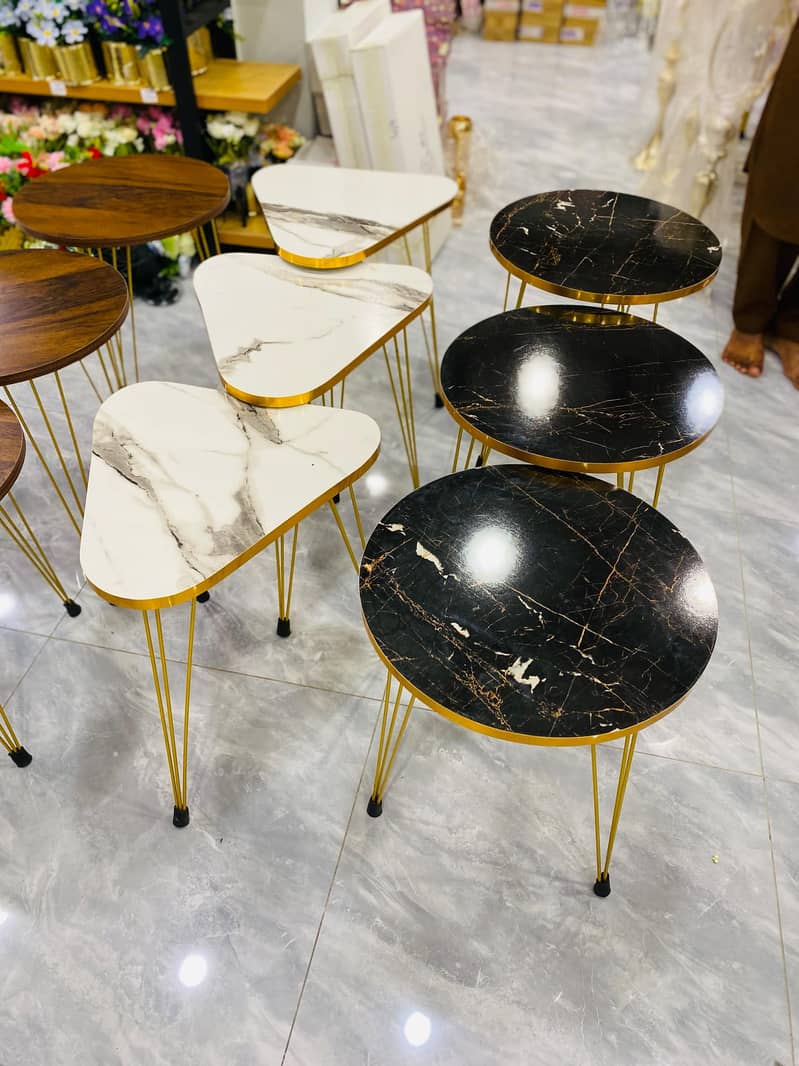 set of 3 Round coffee Table HIGH Gloss Nesting End Tables 0