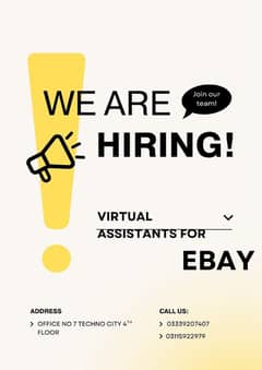We Are hiring freshers for ebay virtual assistants