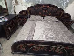 Pure wooden bed set.